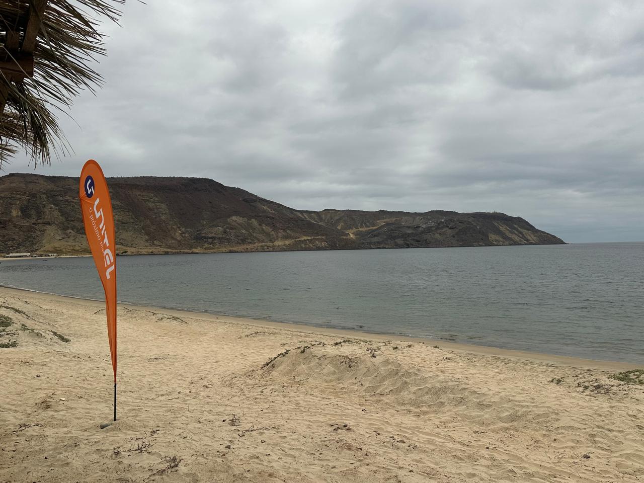 UNITEL flag in the Elefantes Bay landscape